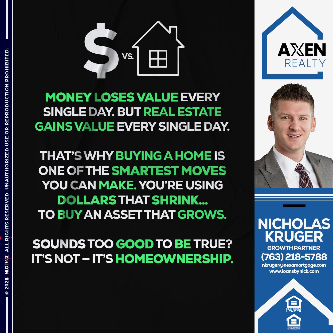 money loses value - Nicholas Kruger -Loan Officer
