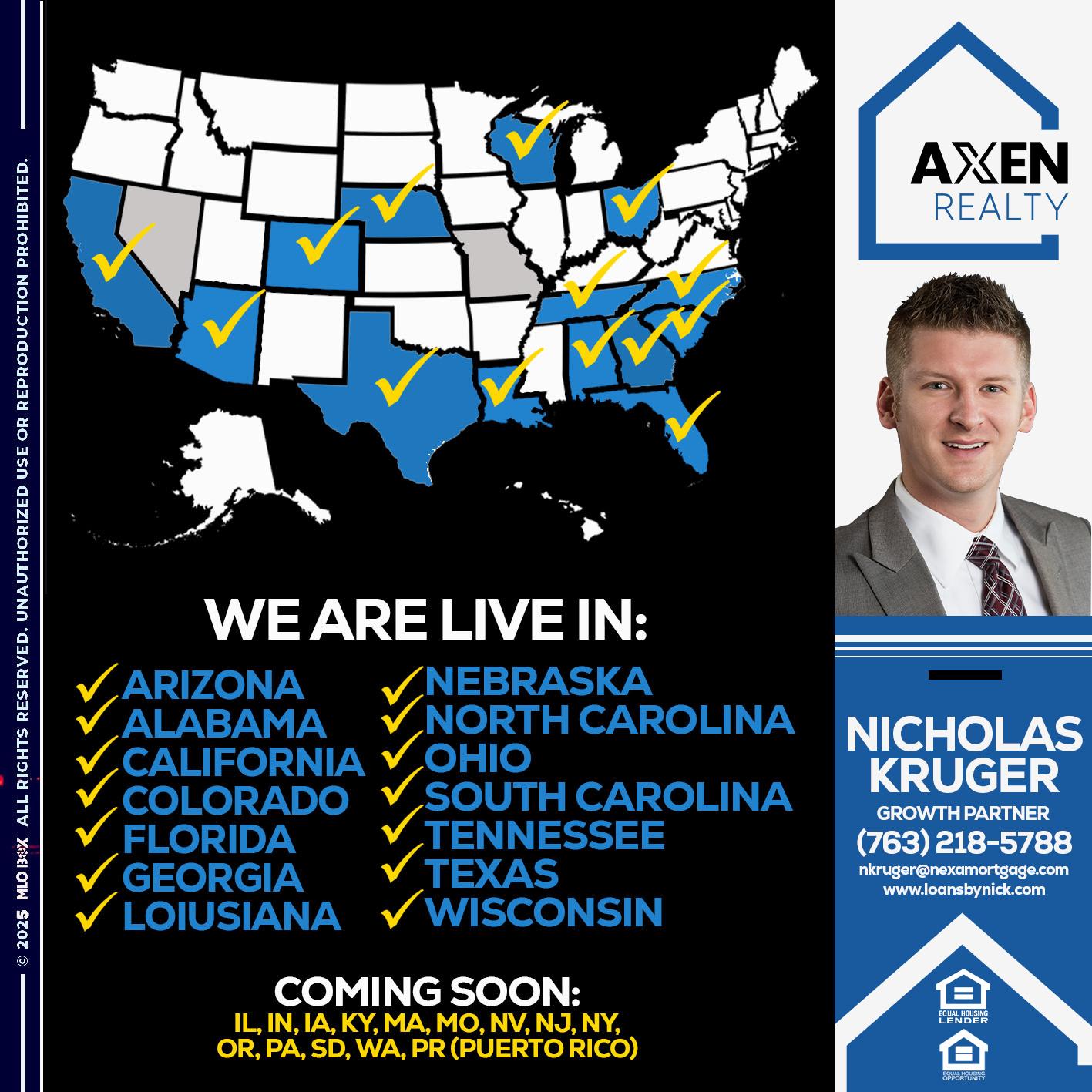 we are live in NEBRASKA - Nicholas Kruger -Loan Officer we are live in NEBRASKA - Nicholas Kruger -Loan Officer