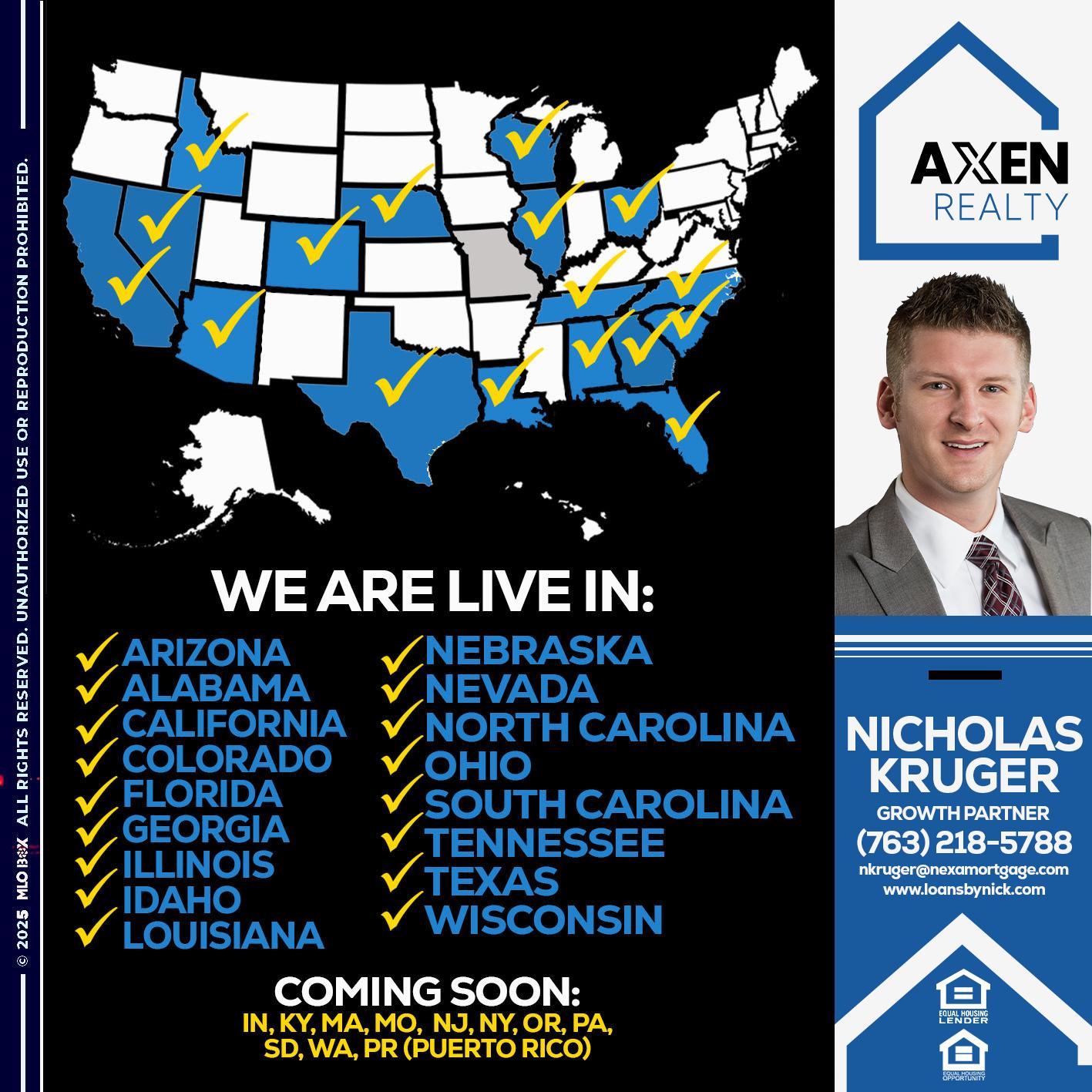 WE ARE LIVE IN IDAHO - Nicholas Kruger -Loan Officer WE ARE LIVE IN IDAHO - Nicholas Kruger -Loan Officer