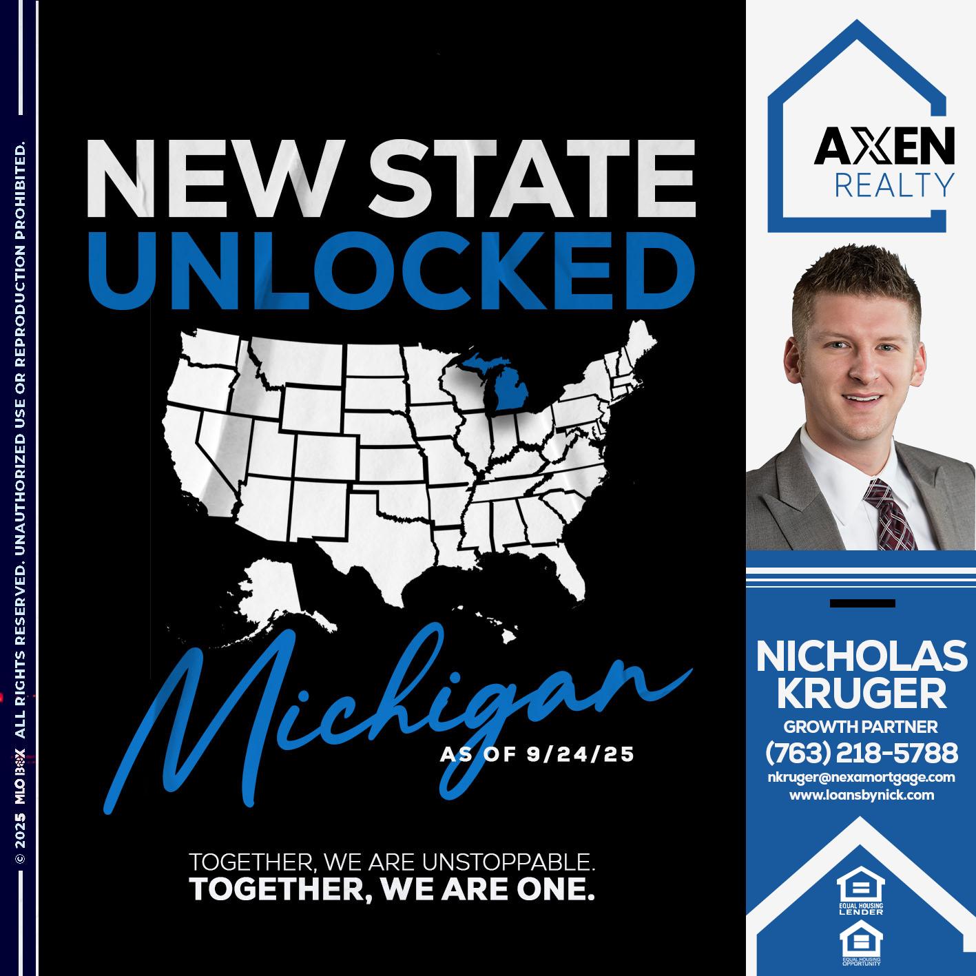 MICHIGAN UNLOCKED - Nicholas Kruger -Loan Officer MICHIGAN UNLOCKED - Nicholas Kruger -Loan Officer