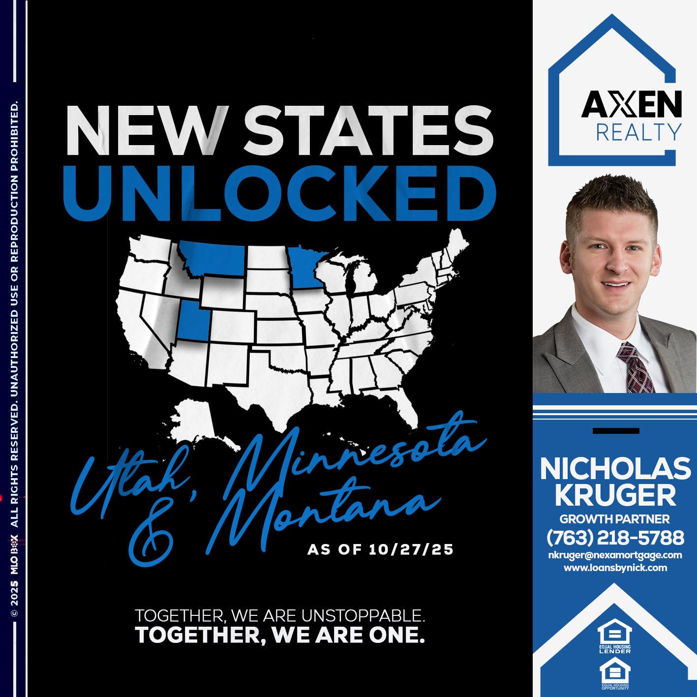 new states unlocked - Nicholas Kruger -Loan Officer
