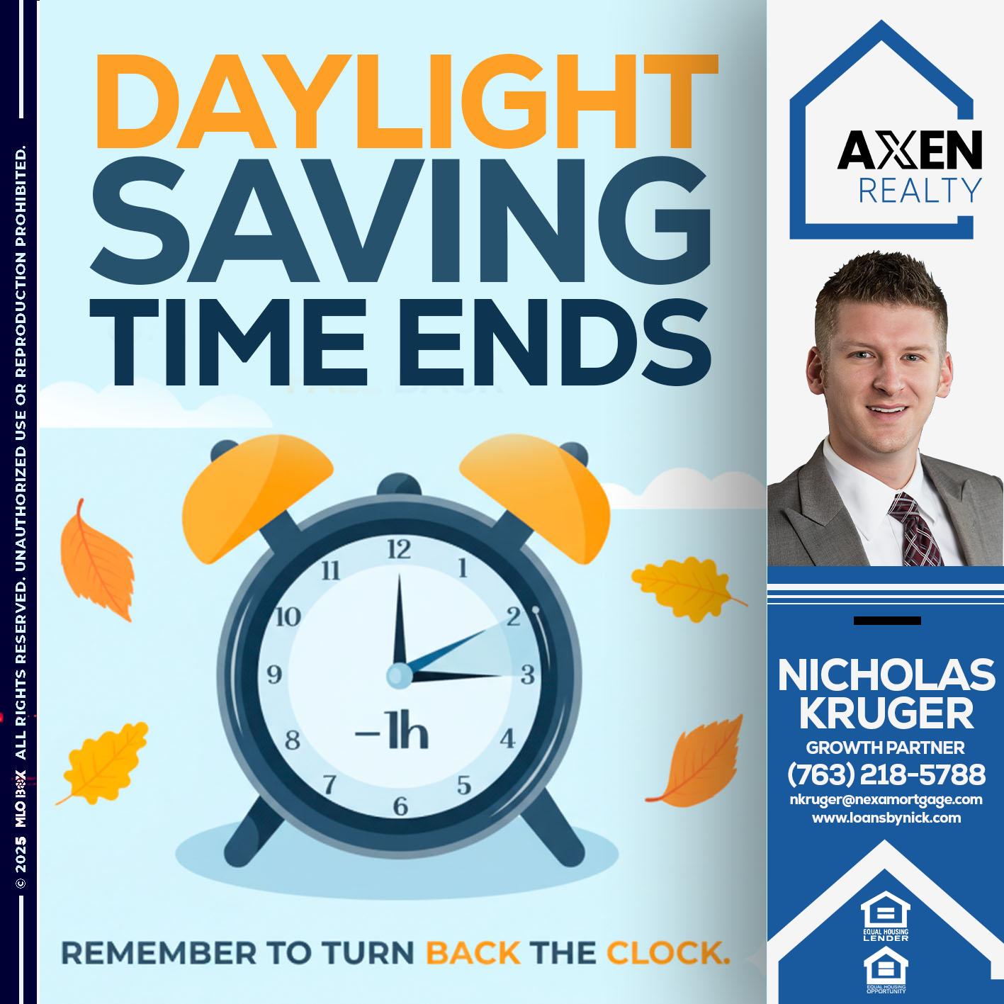 daylight saving - Nicholas Kruger -Loan Officer