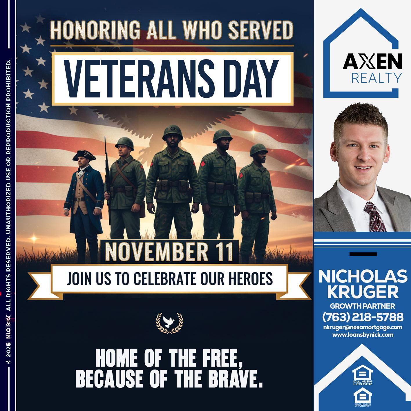 VETERANS DAY - Nicholas Kruger -Loan Officer