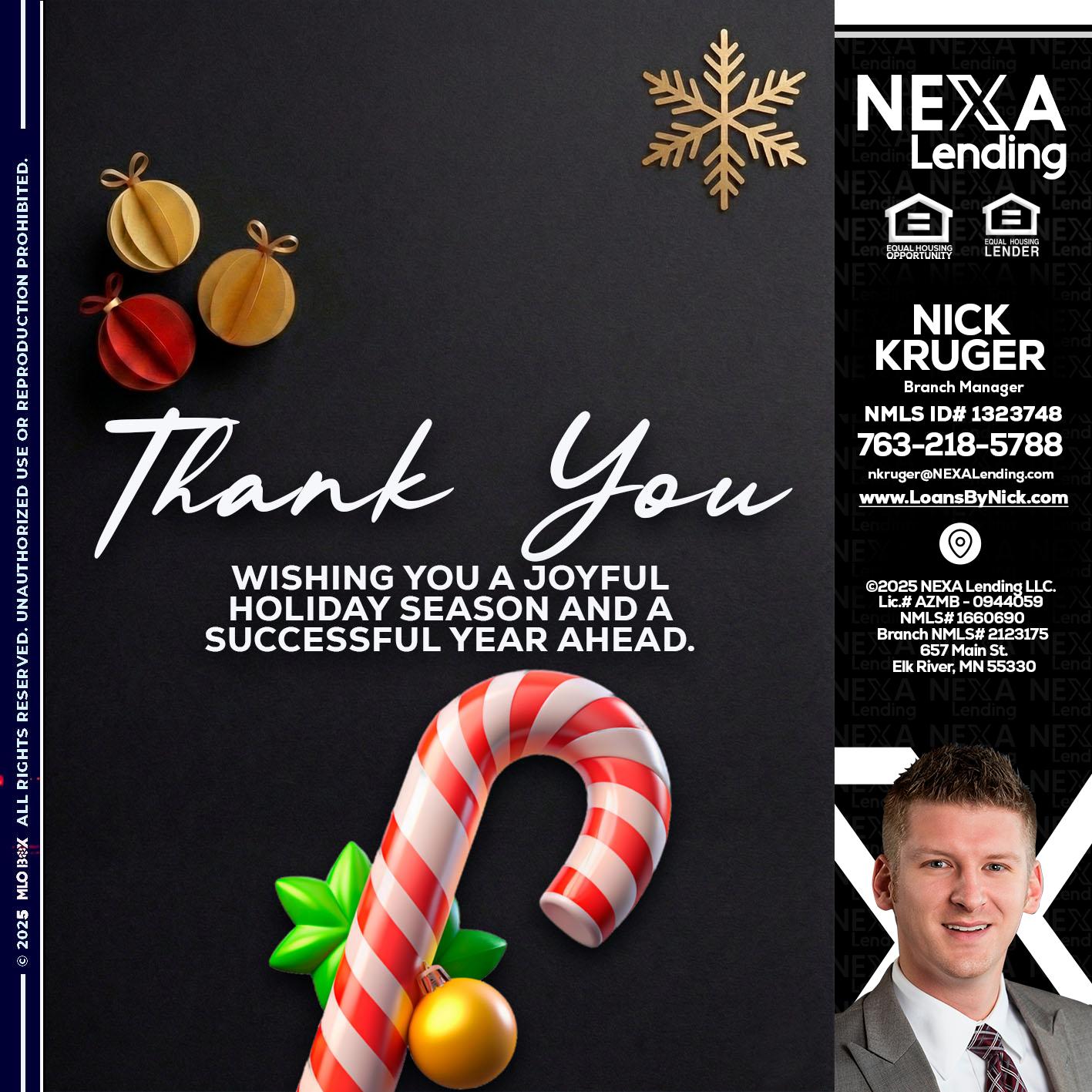 THANK YOU - Nicholas Kruger -Loan Officer