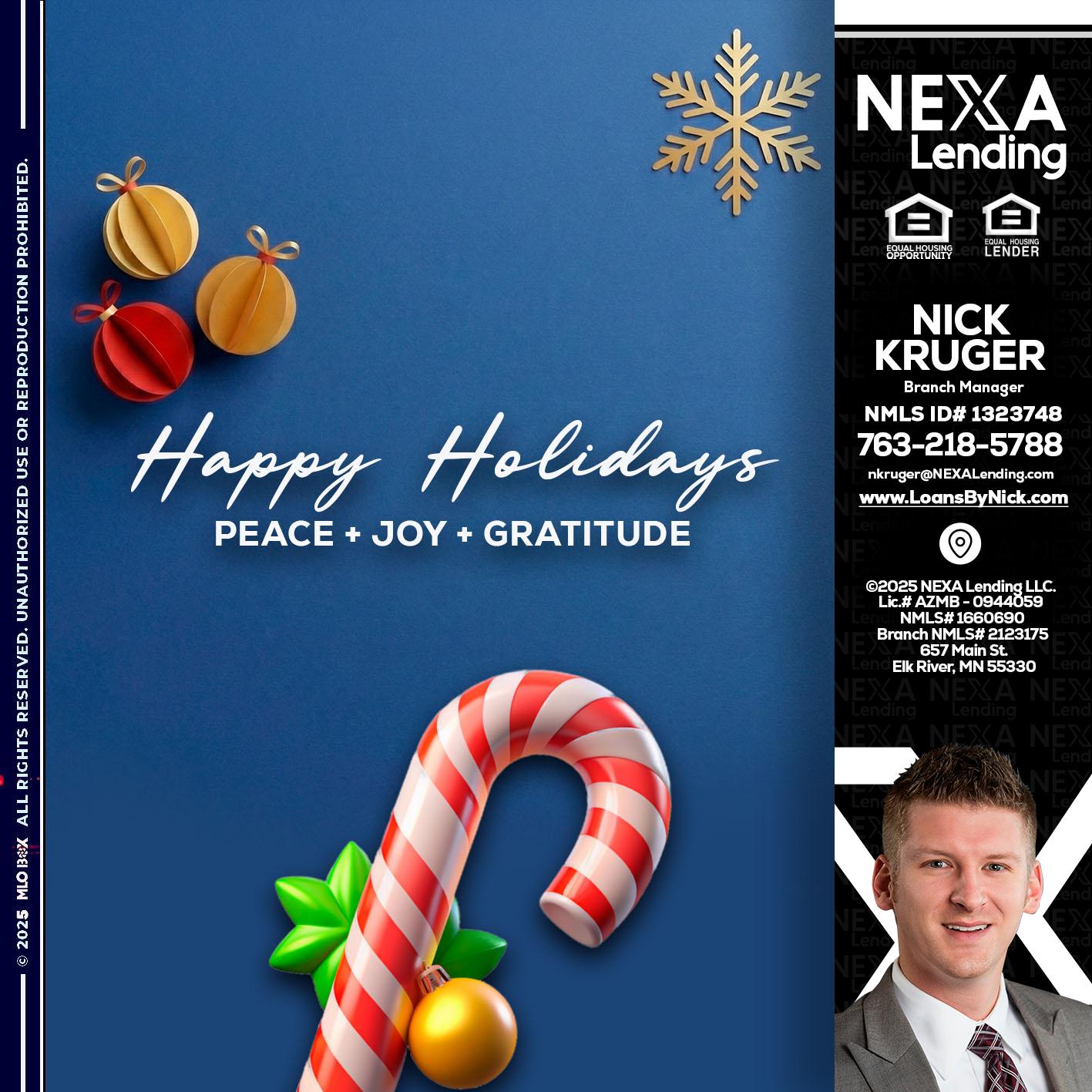 HAPPY HOLIDAYS - Nicholas Kruger -Loan Officer