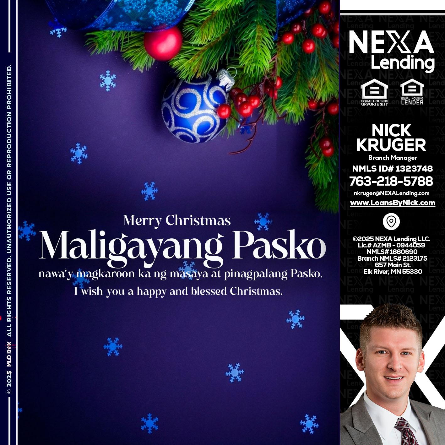 Maligayang Pasko - Nicholas Kruger -Loan Officer