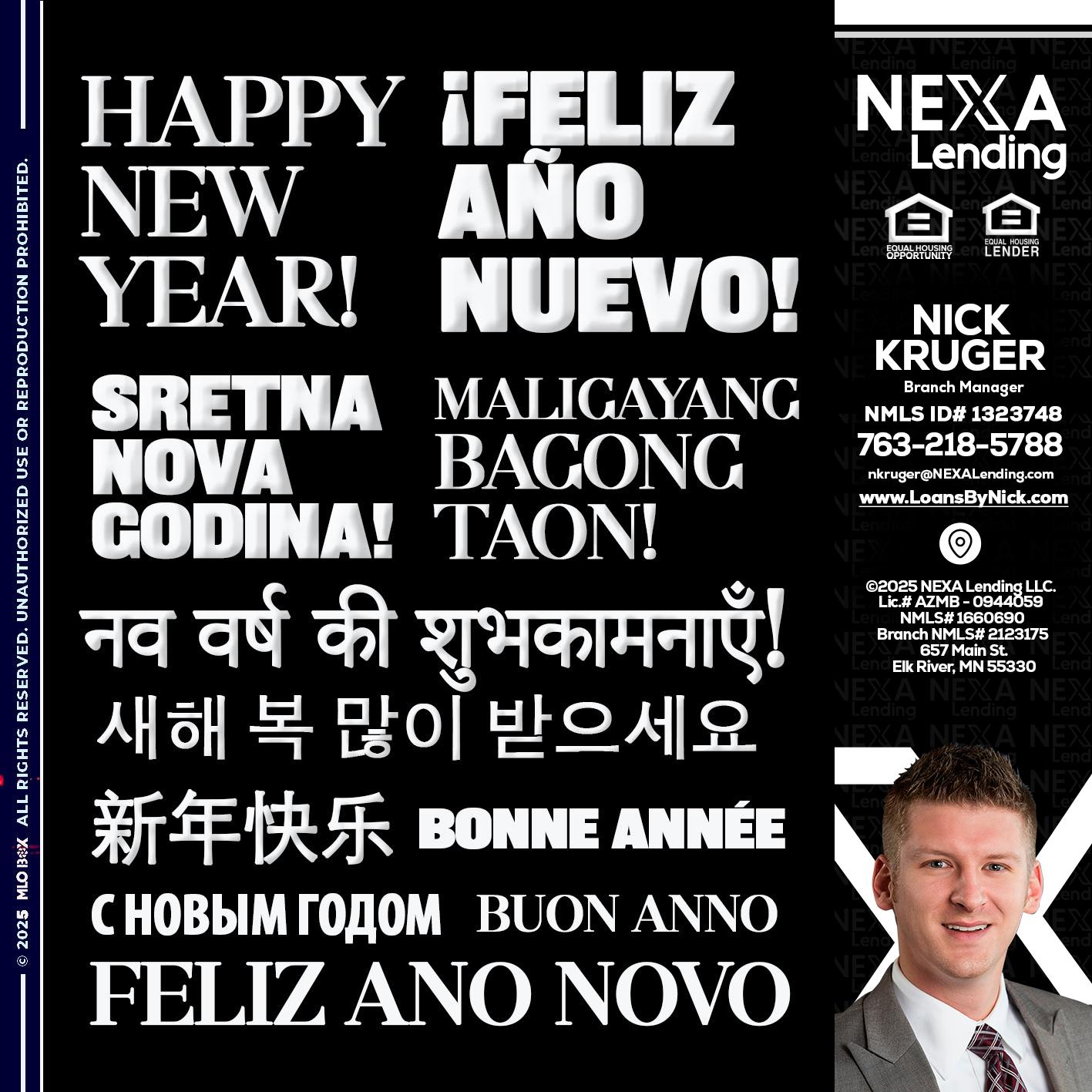 HAPPY NEW YEAR - Nicholas Kruger -Loan Officer