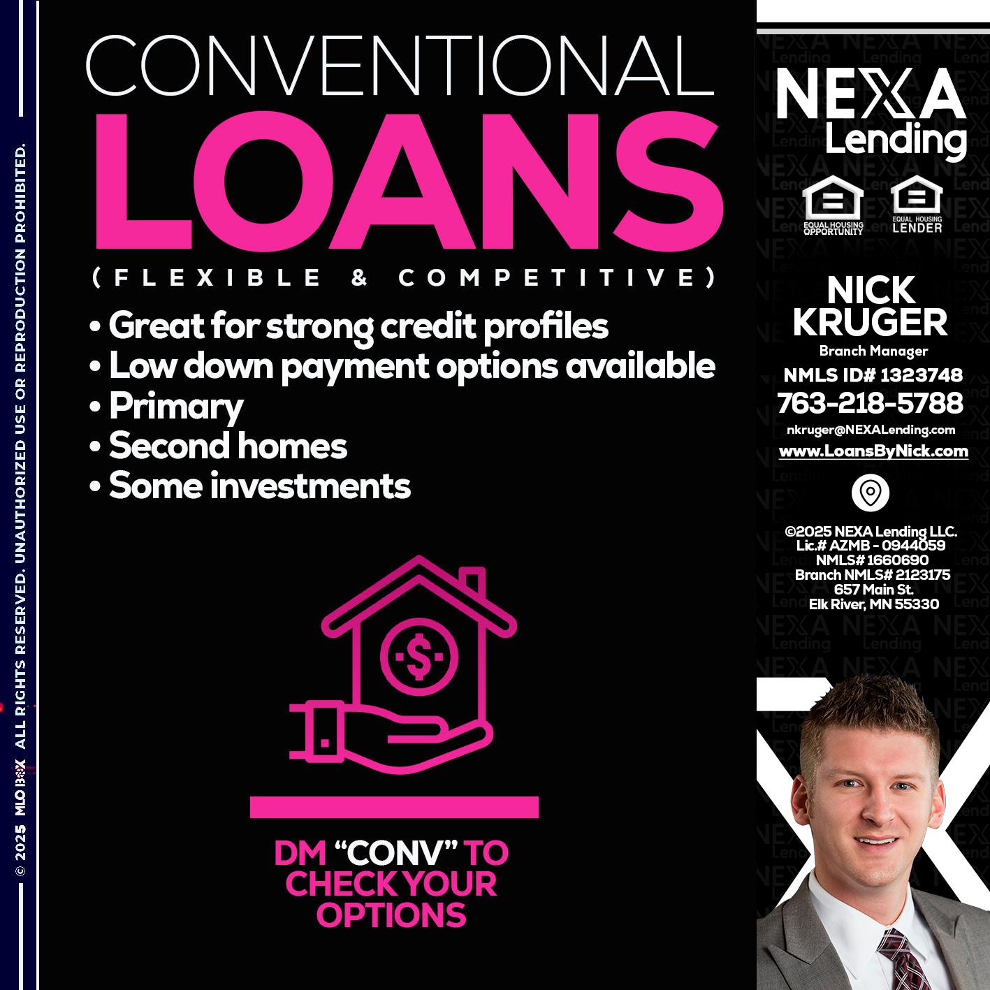 CONVENTIONAL LOANS - Nicholas Kruger -Loan Officer