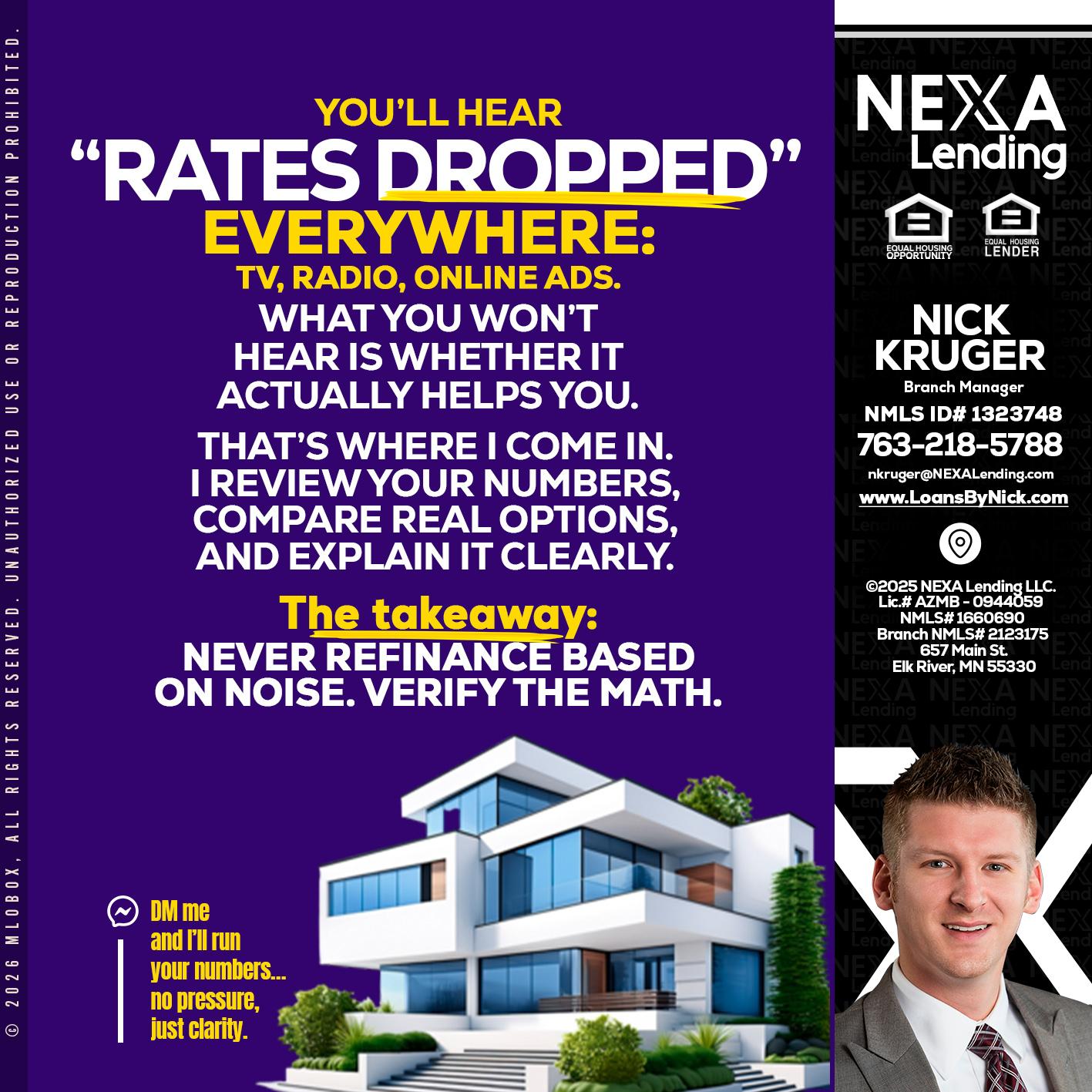 RATES DOPPED - Nicholas Kruger -Loan Officer