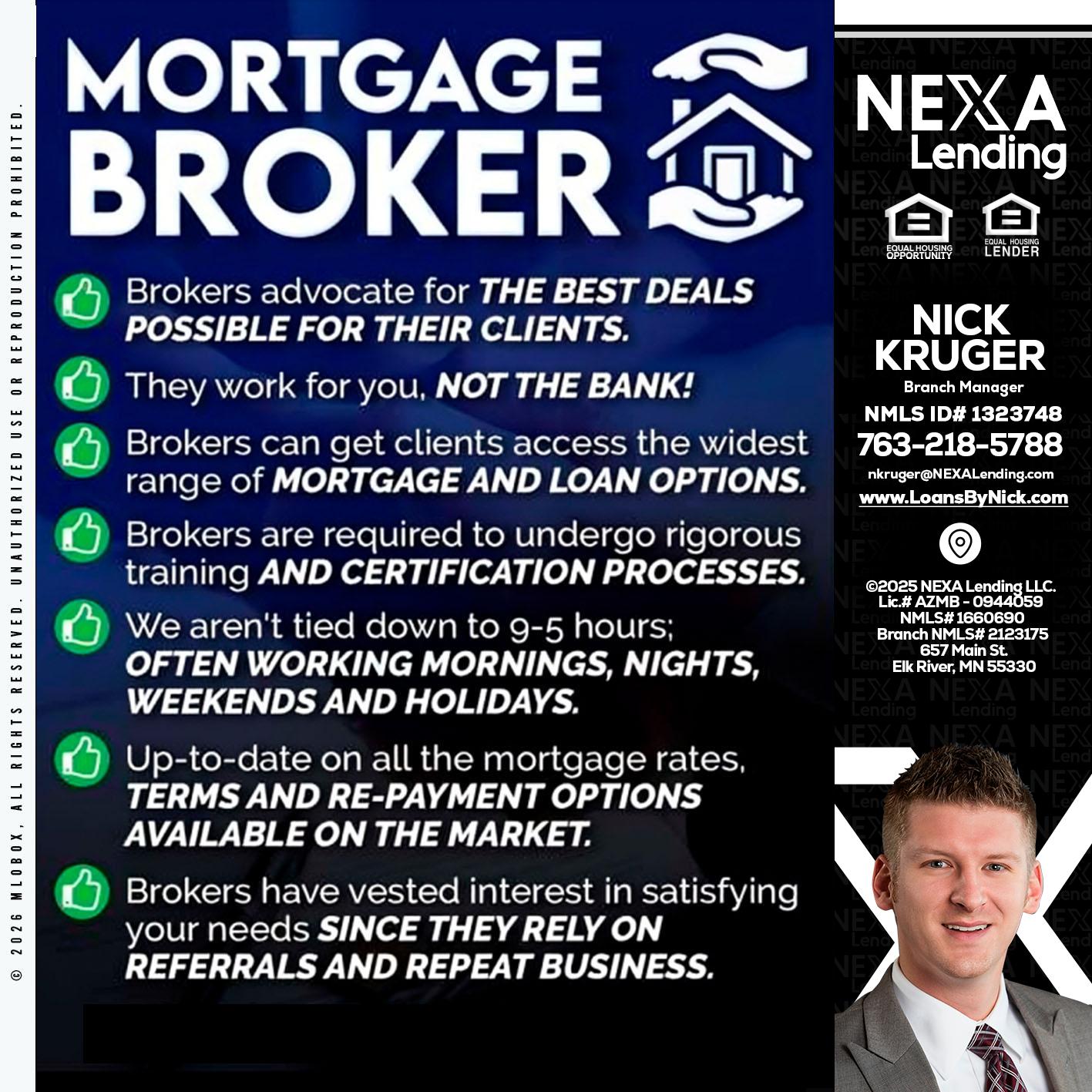MORTGAGE BROKER - Nicholas Kruger -Loan Officer