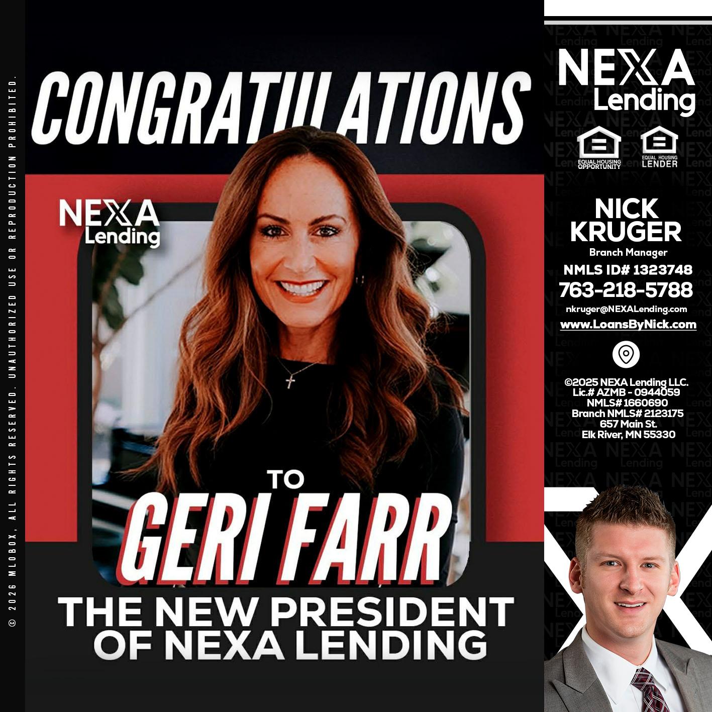 CONGRATULATIONS - Nicholas Kruger -Loan Officer