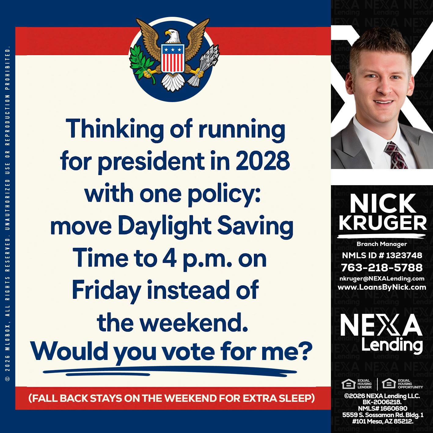 THINKING OF RUNING - Nicholas Kruger -Loan Officer