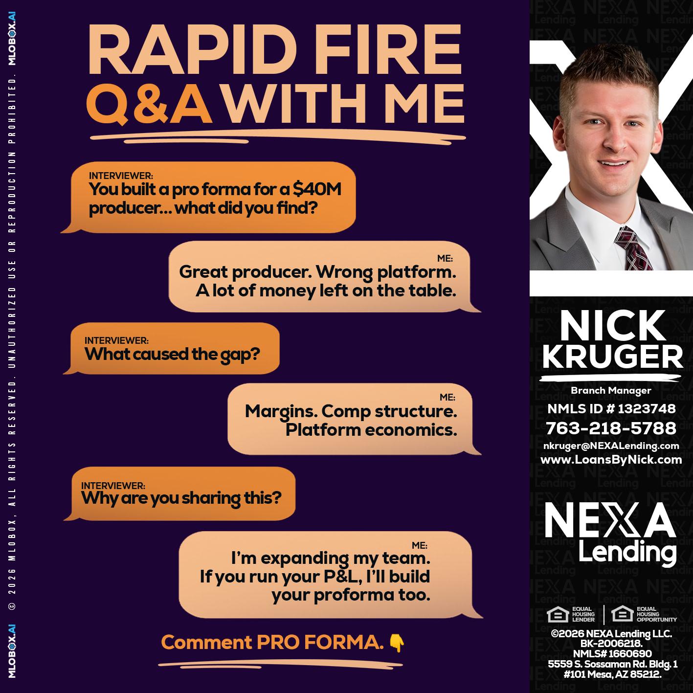 RAPID FIRE - Nicholas Kruger -Loan Officer