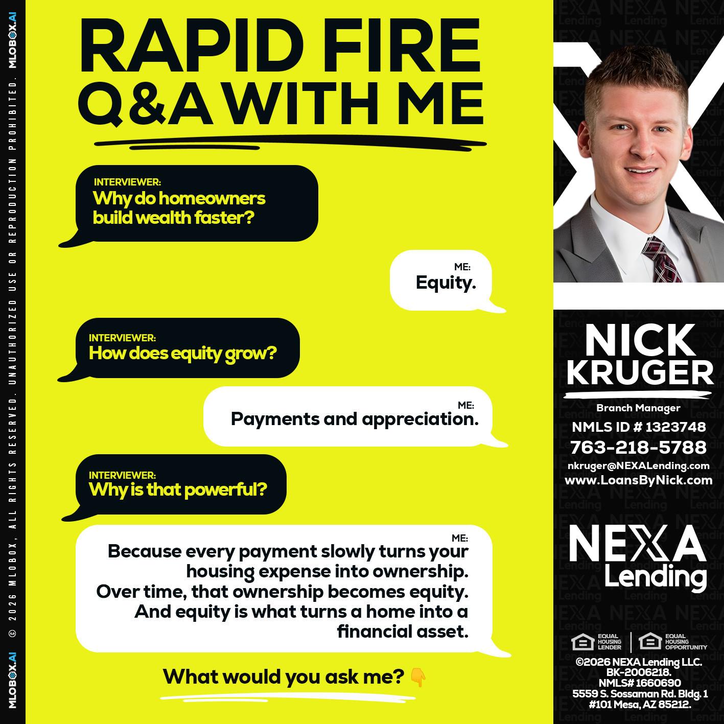 RAPID FIRE Q&A - Nicholas Kruger -Loan Officer