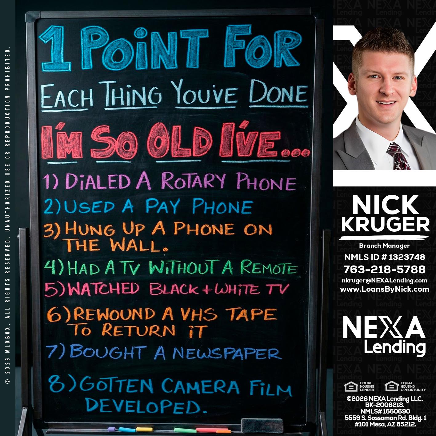 1 point for - Nicholas Kruger -Loan Officer