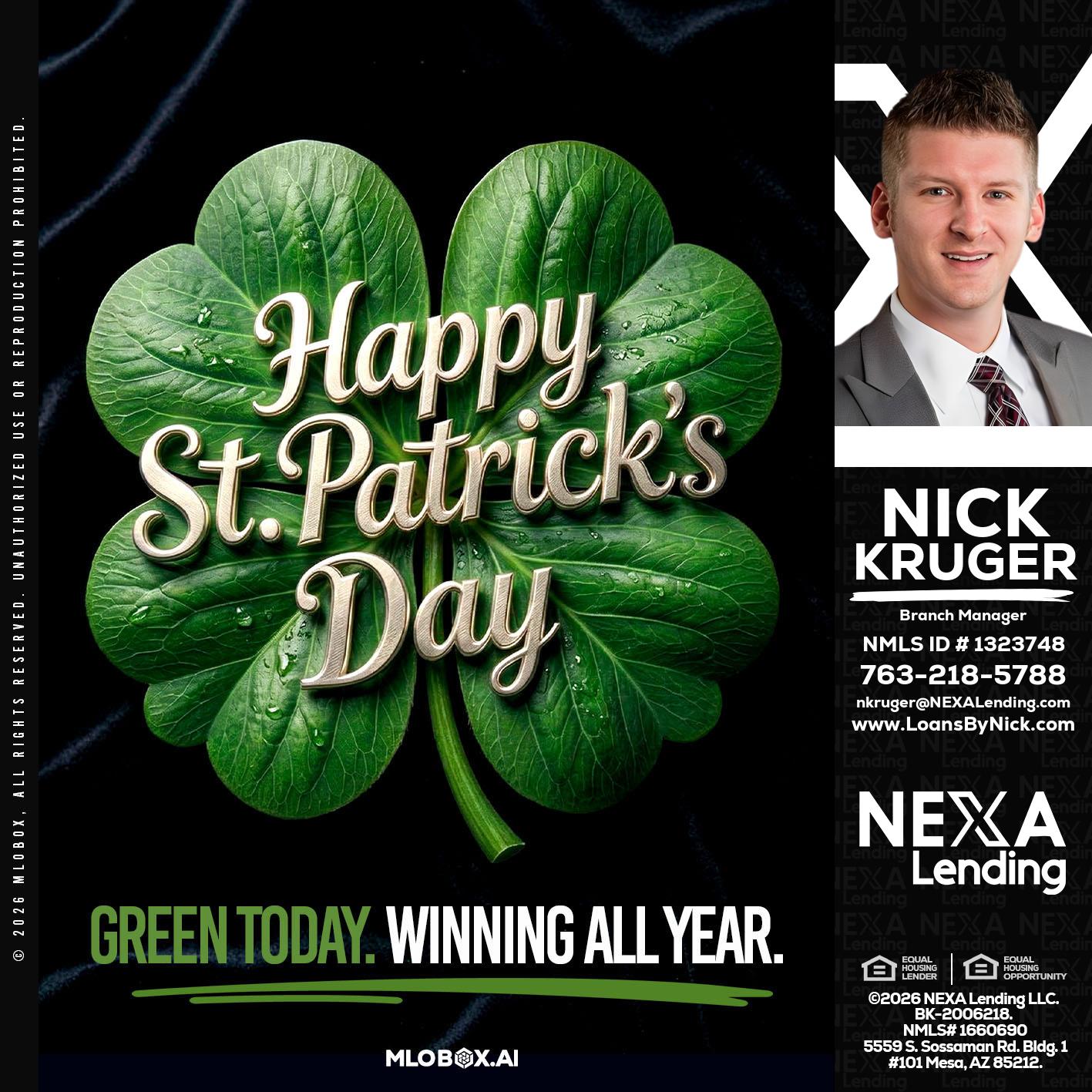 happy st. Patricks day - Nicholas Kruger -Loan Officer