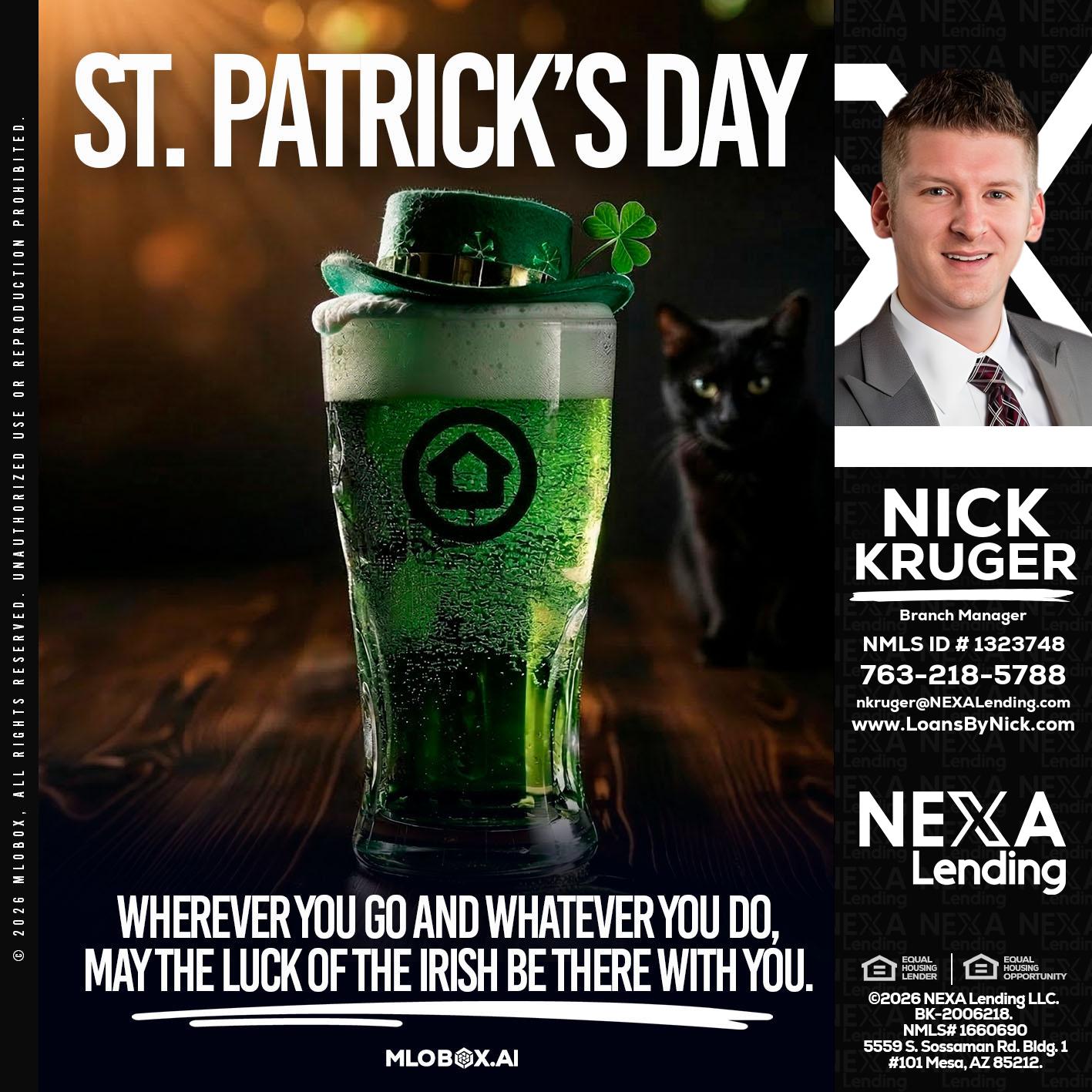 st. Patricks day - Nicholas Kruger -Loan Officer