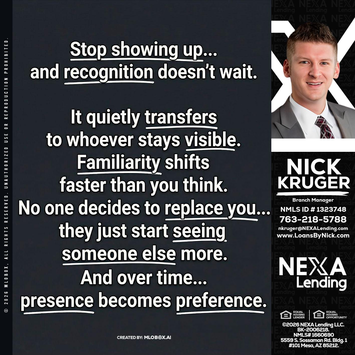 STOP SHOWING - Nicholas Kruger -Loan Officer