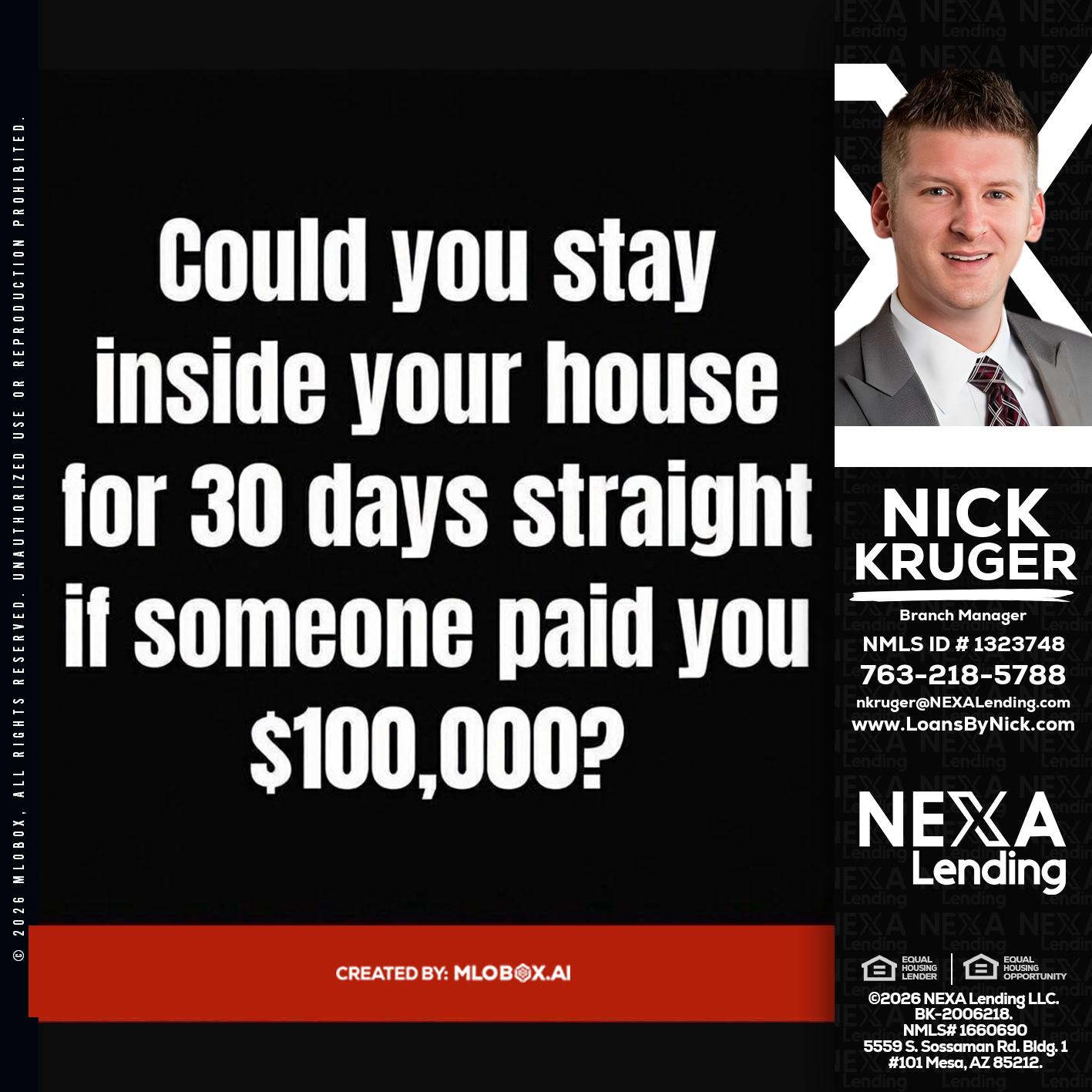 COULD YOU STAY - Nicholas Kruger -Loan Officer