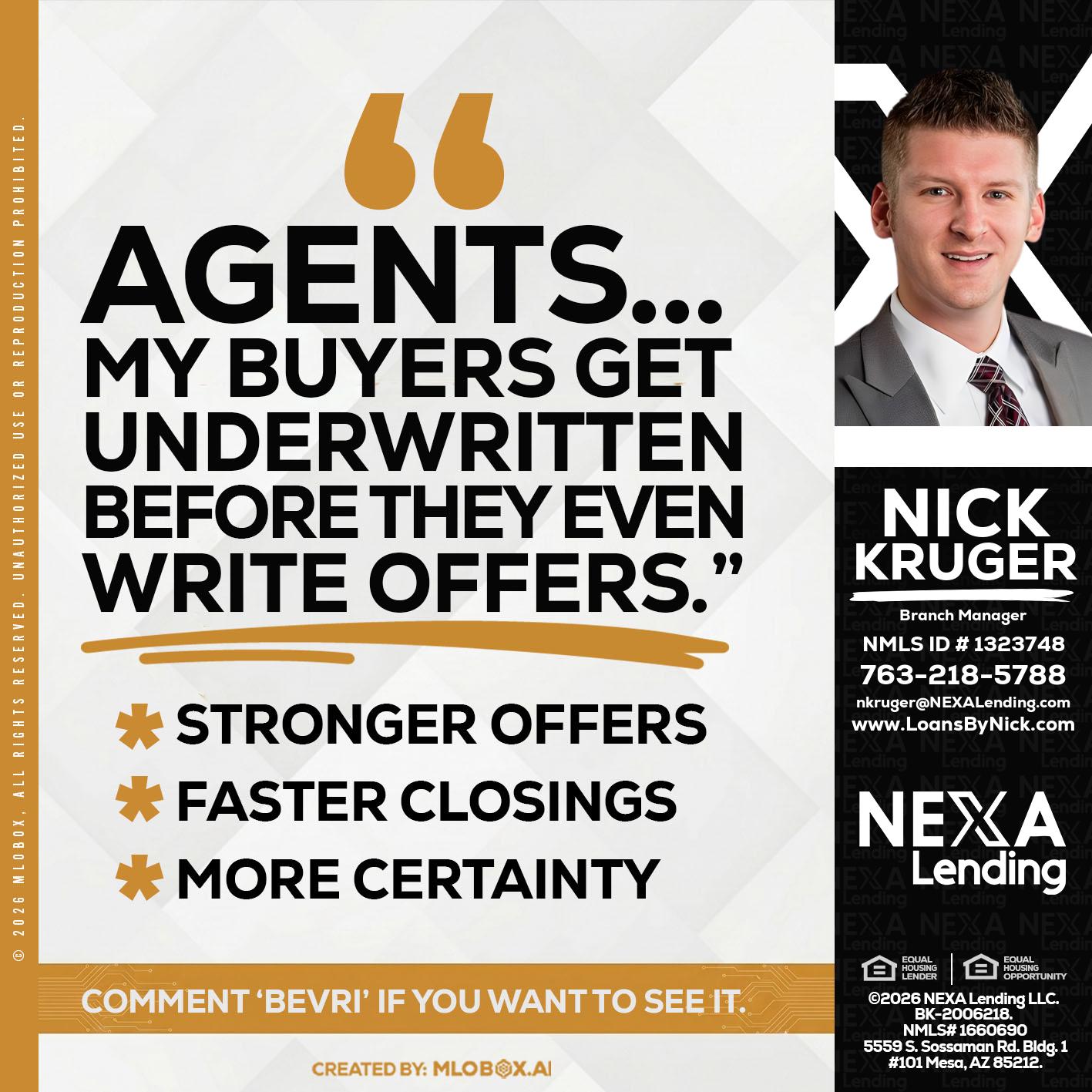 agents - Nicholas Kruger -Loan Officer