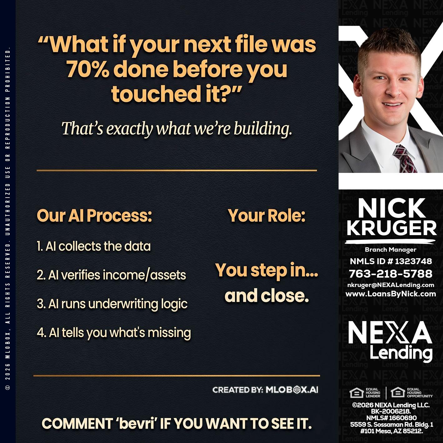 WHAT IF YOUR - Nicholas Kruger -Loan Officer