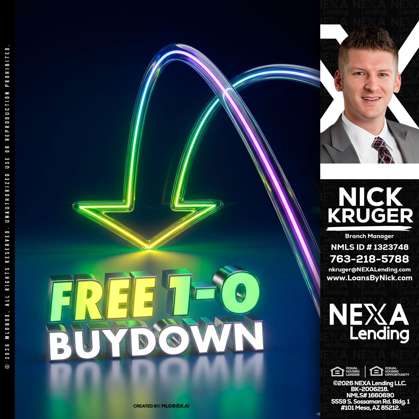 FREE 1-0 BUYDOWN - Nicholas Kruger -Loan Officer