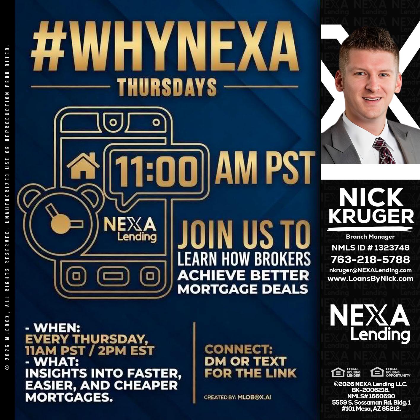 WHY NEXA THURDAYS - Nicholas Kruger -Loan Officer