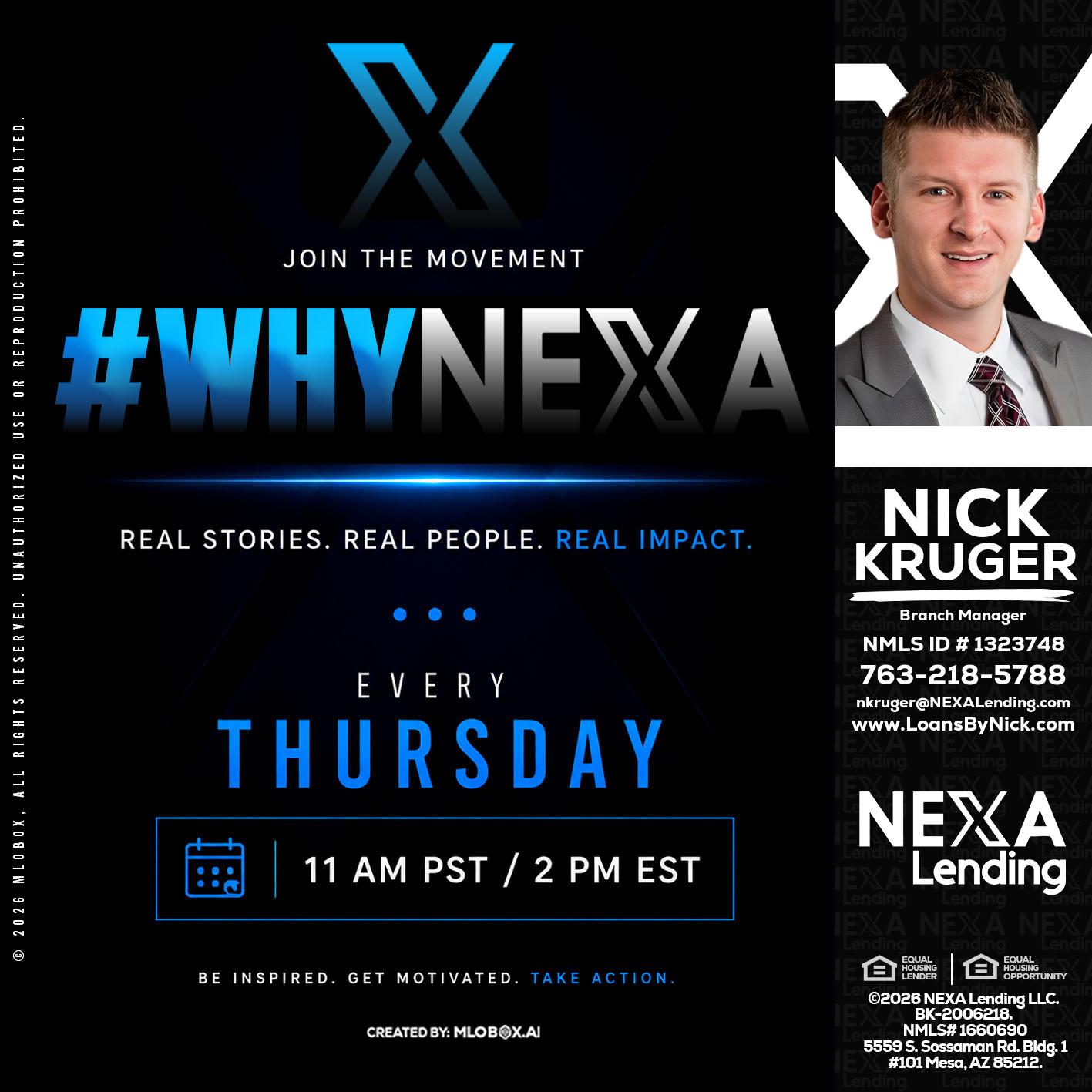 why NEXA - Nicholas Kruger -Loan Officer