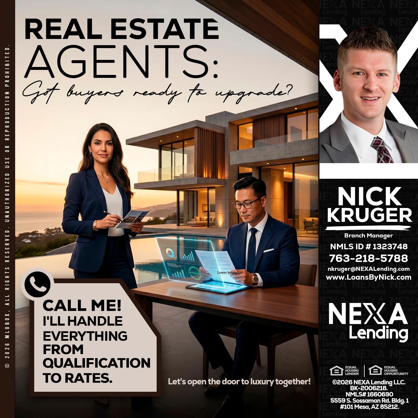 REAL ESTATE AGENTS - Nicholas Kruger -Loan Officer