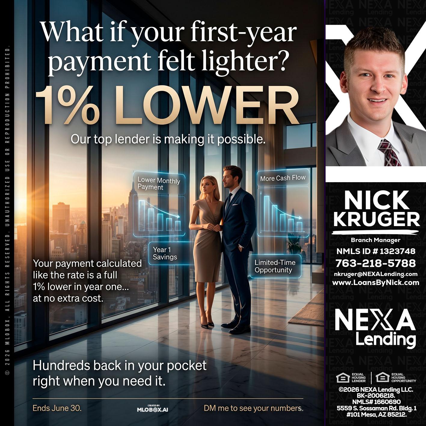 1% LOWER - Nicholas Kruger -Loan Officer