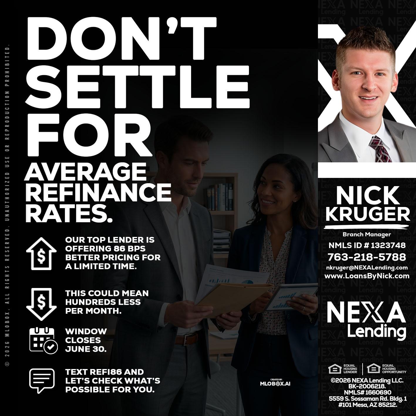 dont settle - Nicholas Kruger -Loan Officer
