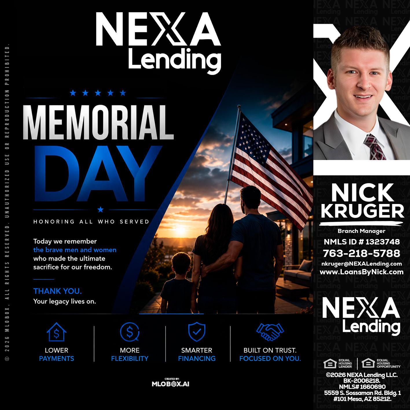 MEMORIAL DAY - Nicholas Kruger -Loan Officer