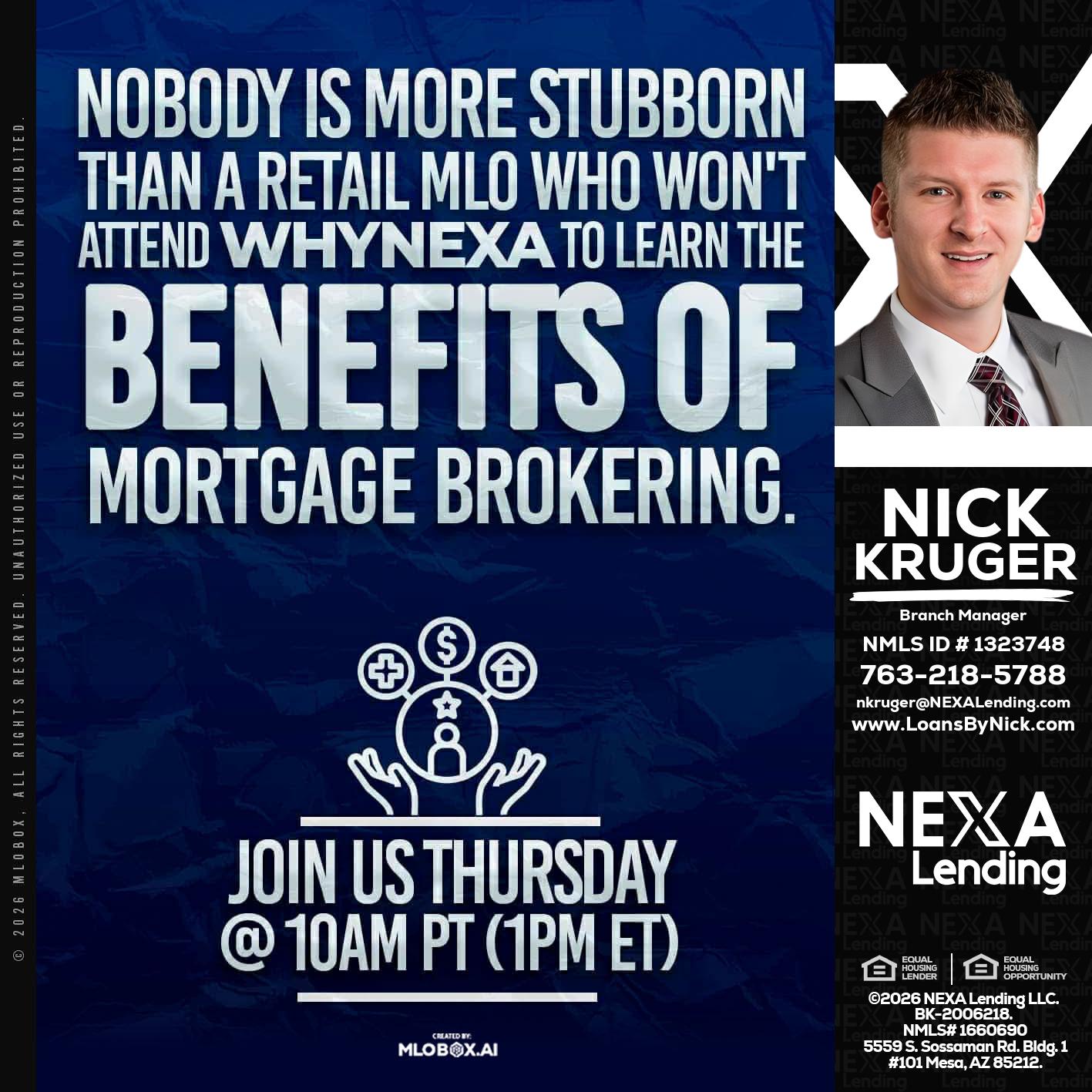 NOBODY IS MORE - Nicholas Kruger -Loan Officer